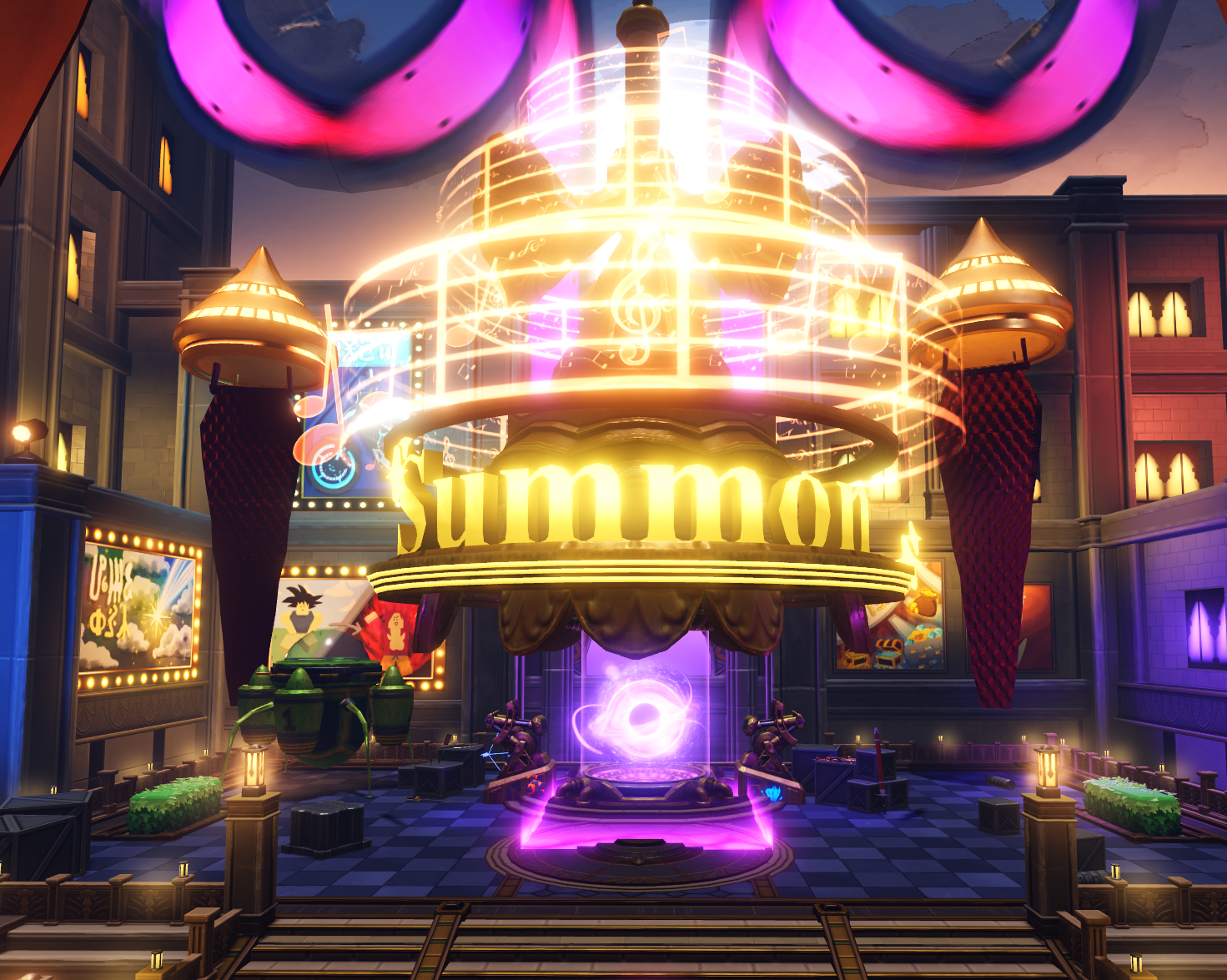 Official Discord FAQ screenshot of the summon plaza area where capsule and summon systems are located.